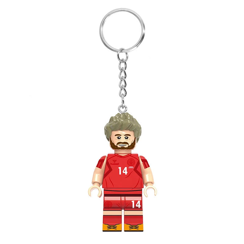 Denmark Brick Footballer | Custom Minifigure Keychain