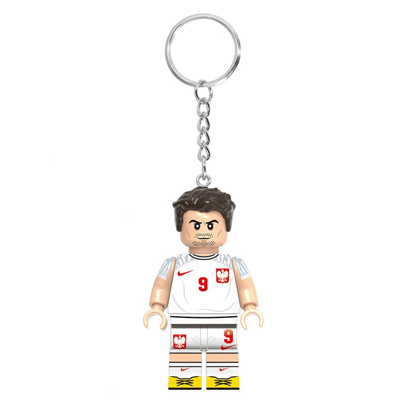 Poland Brick Footballer | Custom Minifigure Keychain