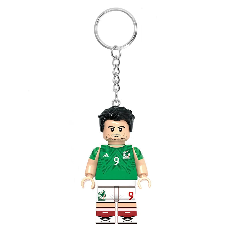 Mexico Brick Footballer | Custom Minifigure Keychain