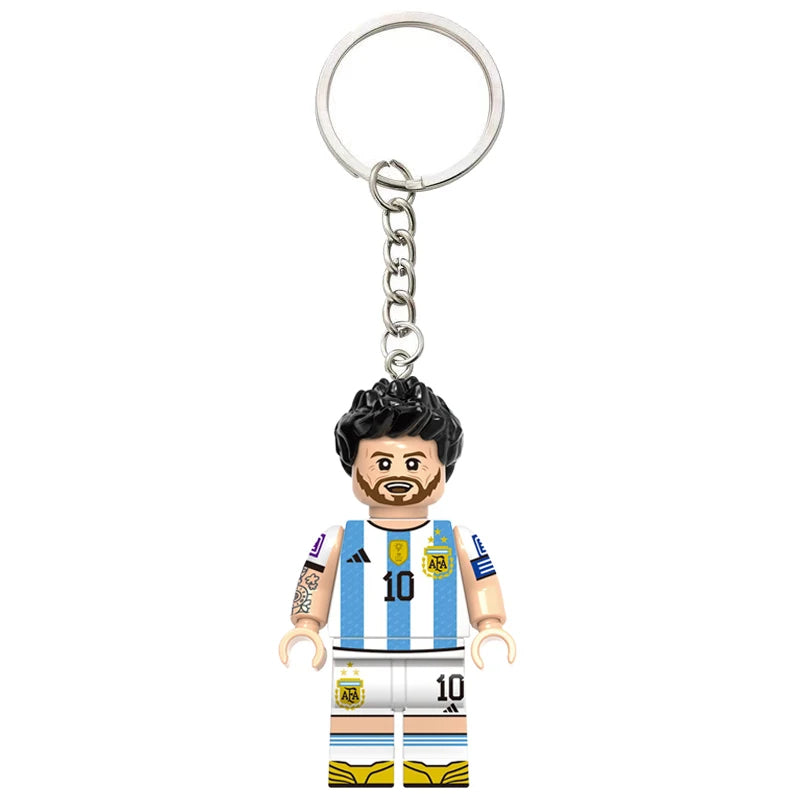Argentina Brick Footballer | Custom Minifigure Keychain