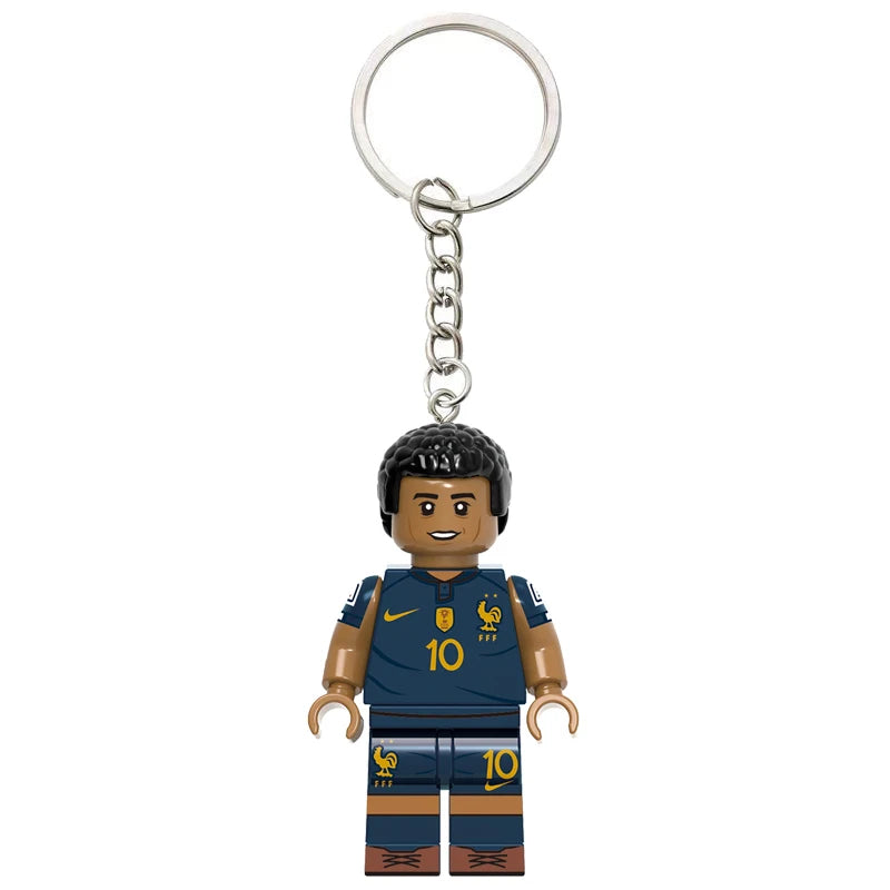 France Brick Footballer | Custom Minifigure Keychain