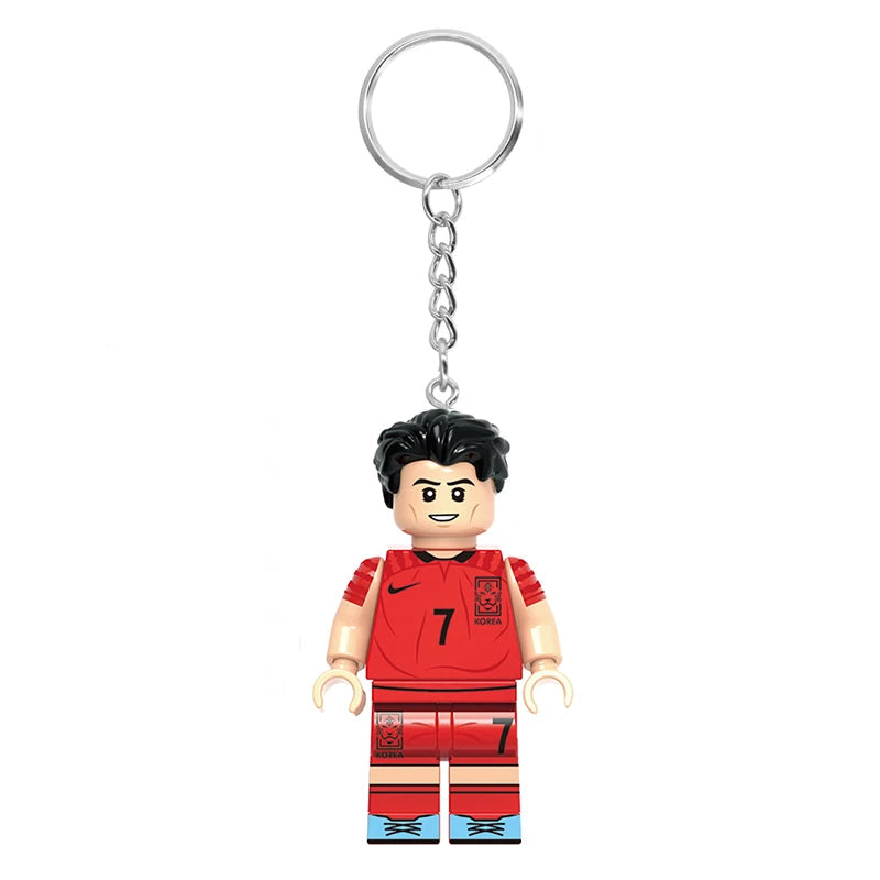 South Korea Brick Footballer | Custom Minifigure Keychain