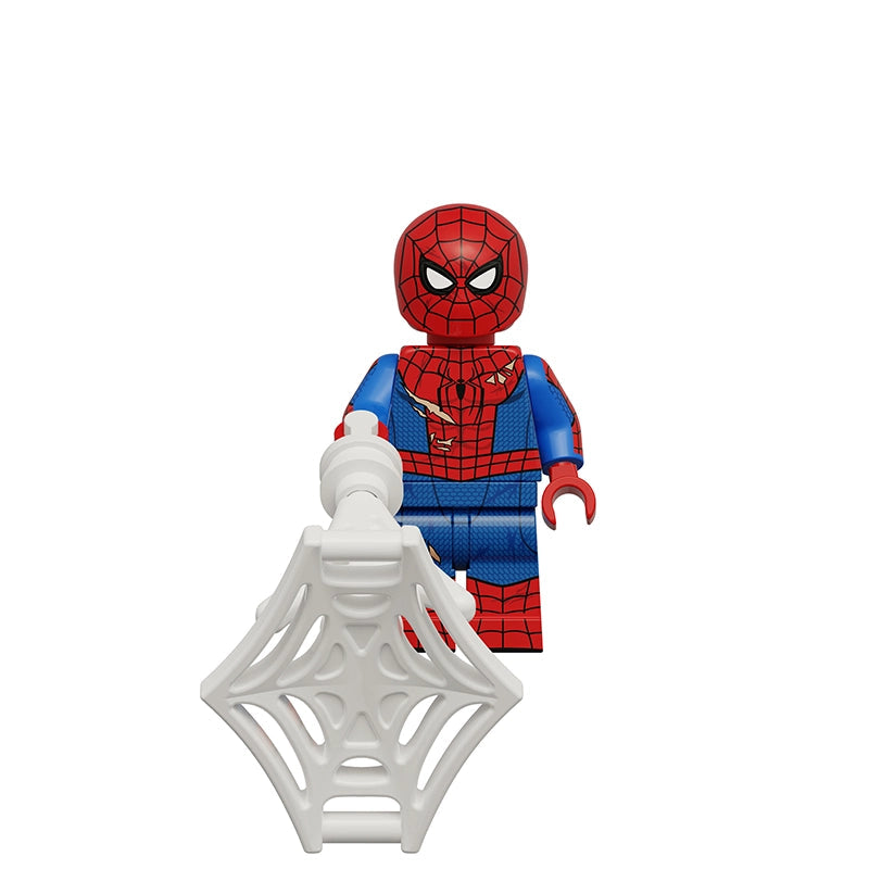 Spider-Man minifigure with a white web-shooter accessory, shown on a plain white background with the text 'K2424 Spider-Man' in the upper left.
