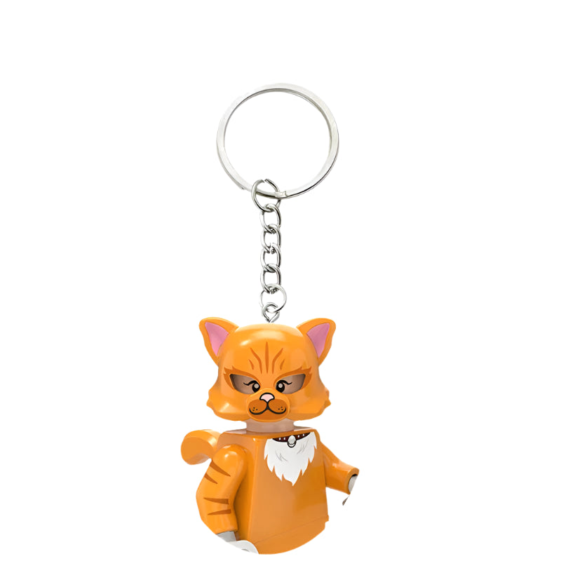Orange Cat Minifigure Keychain