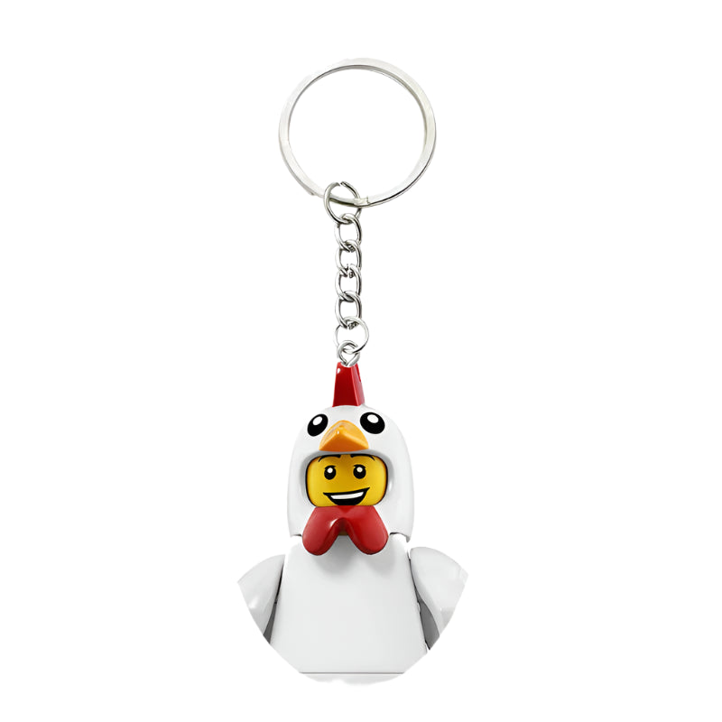 Rooster Minifigure Keychain