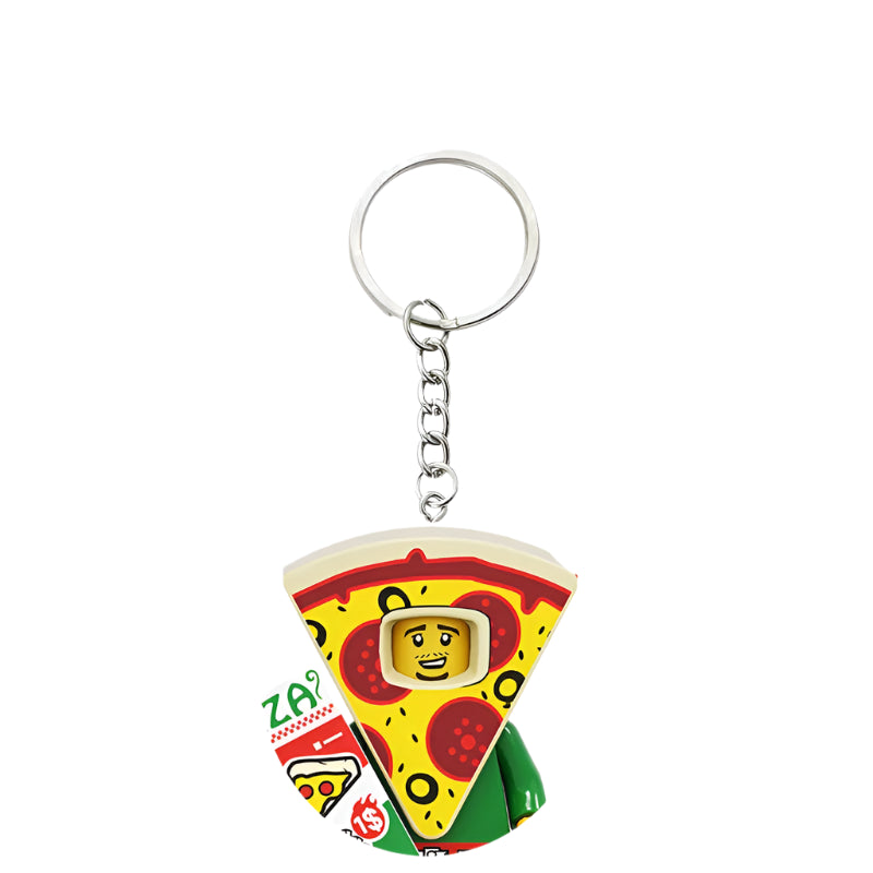 Pepperoni Pizza Minifigure Keychain