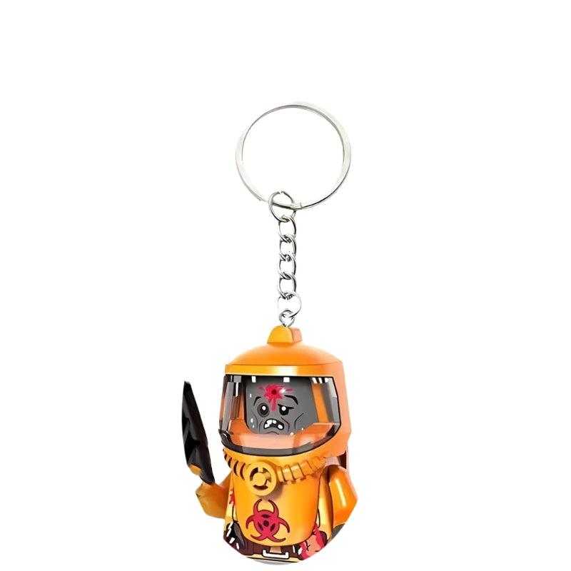 Radioactive Zombie Minifigure Keychain