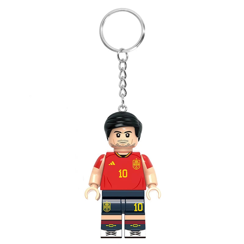 Spain Brick Footballer | Custom Minifigure Keychain