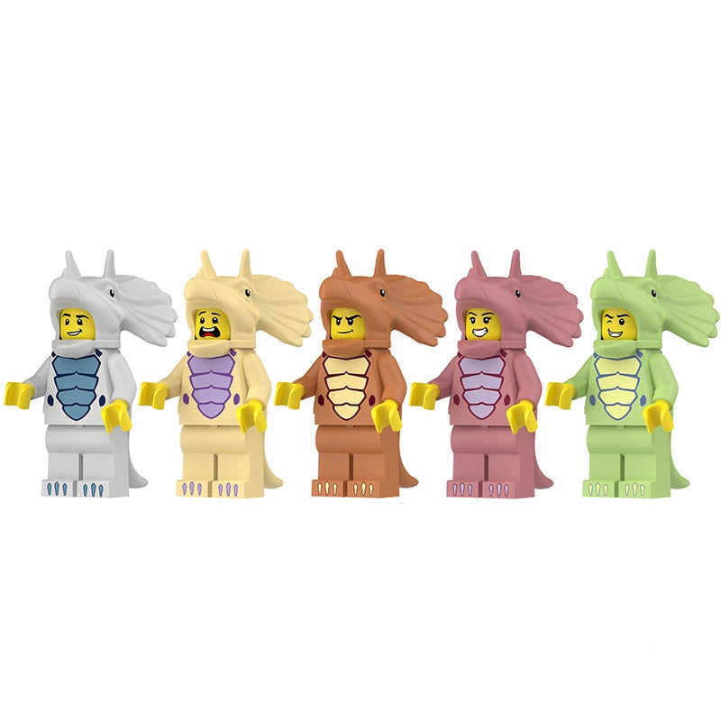 Prehistoric Parade: Triceratops Cosplayers | Custom BrickPack