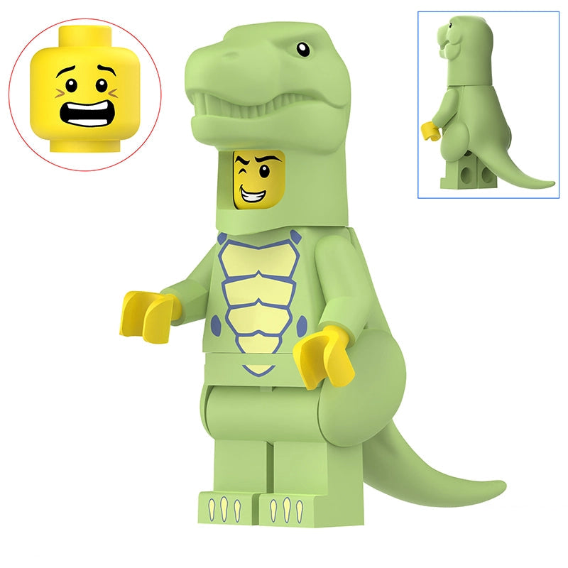Trex Cosplayer (GREEN) | Custom Minifigure